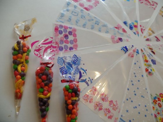 bolsas conicas decoradas